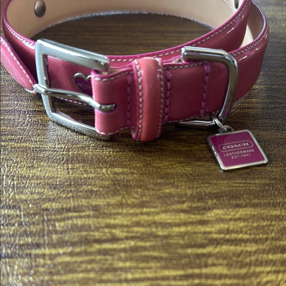 Coach Pink Heart-Embellished Dog Collar - Size XL - NIB - Picture 3 of 6